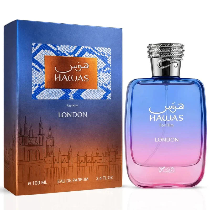Hawas London Eau De Parfum Spray 100ml (3.38 oz) By Rasasi.FREE SHIPPING