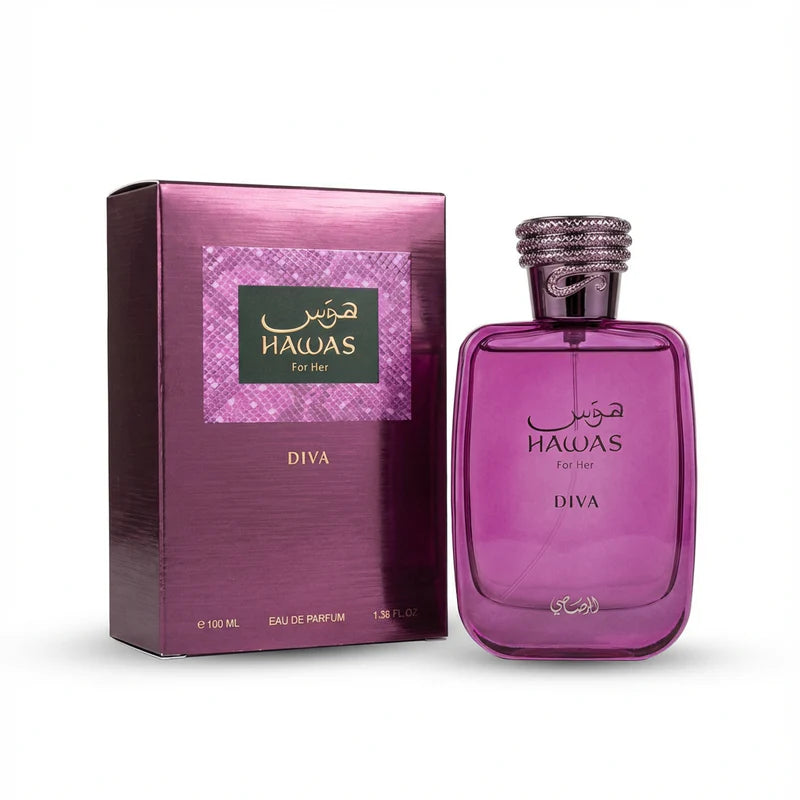 RASASI, HAWAS DIVA 3.38 EDP L,100ml.Fast Shipping & FREE SHIPPING