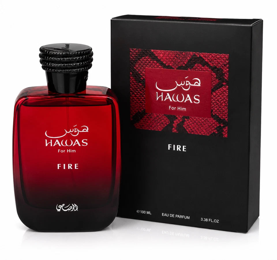 Rasasi Hawas Fire 100ml EDP Mens Perfume Fresh Spicy Long Lasting Cologne.FREE SHIPPING