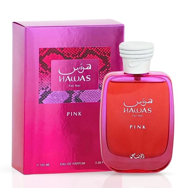 Hawas Pink for Her Eau de Parfum Spray 100ml (3.4 oz) by Rasasi.FREE SHIPPING